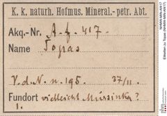 Etiketten zu Topas (NHMW-MIN-Af417)